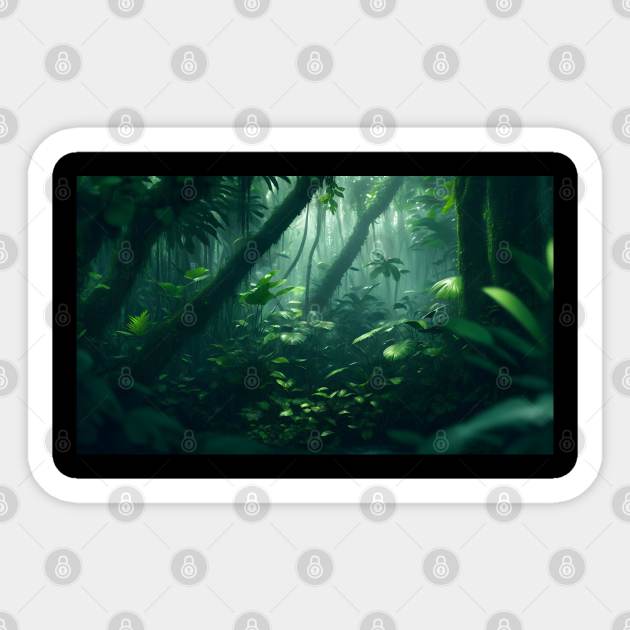 Fantasy tropical jungle rainforest Sticker by WODEXZ